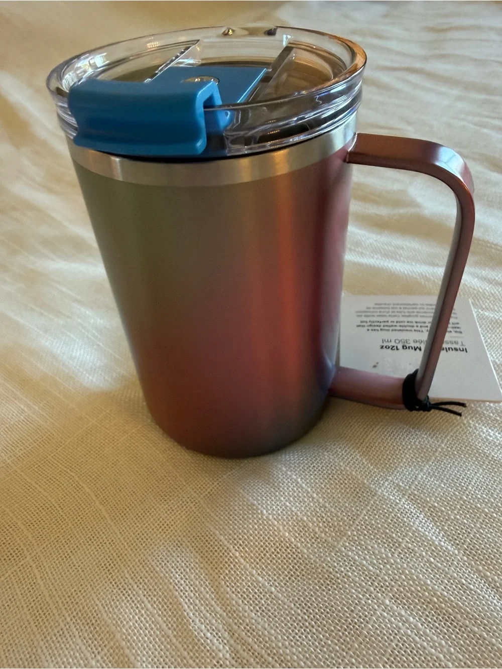 lululemon athletica Iridescent Blue-Green Insulated Mug with Copper Handle